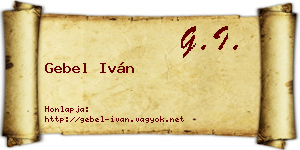 Gebel Iván névjegykártya